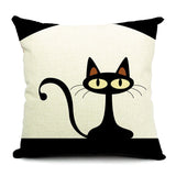 Cat Cartoon-Style Throw-Pillow Covers