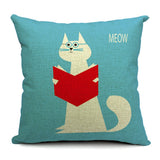 Cat Cartoon-Style Throw-Pillow Covers