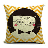 Cat Cartoon-Style Throw-Pillow Covers