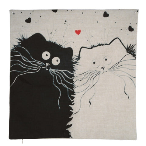 Cat Pen & Ink Style Cartoon Throw-Pillow Covers!