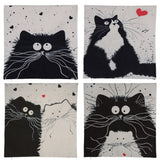 Cat Pen & Ink Style Cartoon Throw-Pillow Covers!