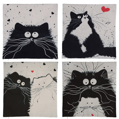 Cat Pen & Ink Style Cartoon Throw-Pillow Covers!