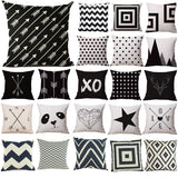 Black and White Patterned Pillow Covers