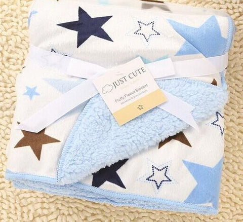 White Star Fleece Swaddle Blanket