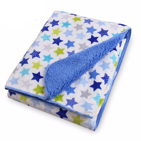 Blue Star Fleece Swaddle Blanket
