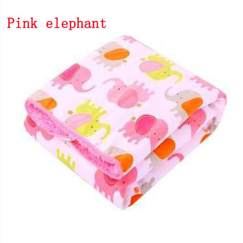 Pink Elephant Fleece Swaddle Blanket